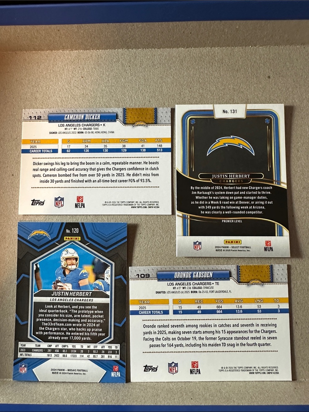 Justin Herbert Chargers lot of 20 w/ Alt/Gordon rookies Derwin James/Mack pulsar - Picture 13 of 15